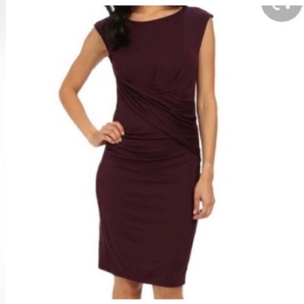 Drapey Bodycon Summer Party Dress. Kut from the Kloth, sz 2. Plum.